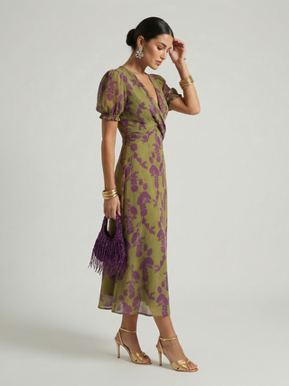 Virel™ Robe mi-longue fleurie à coupe décontractée