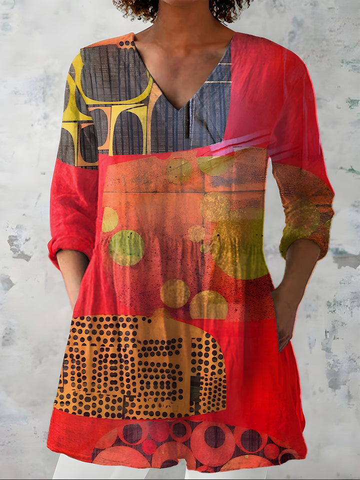 Maria | Blouse Longue avec Col en V