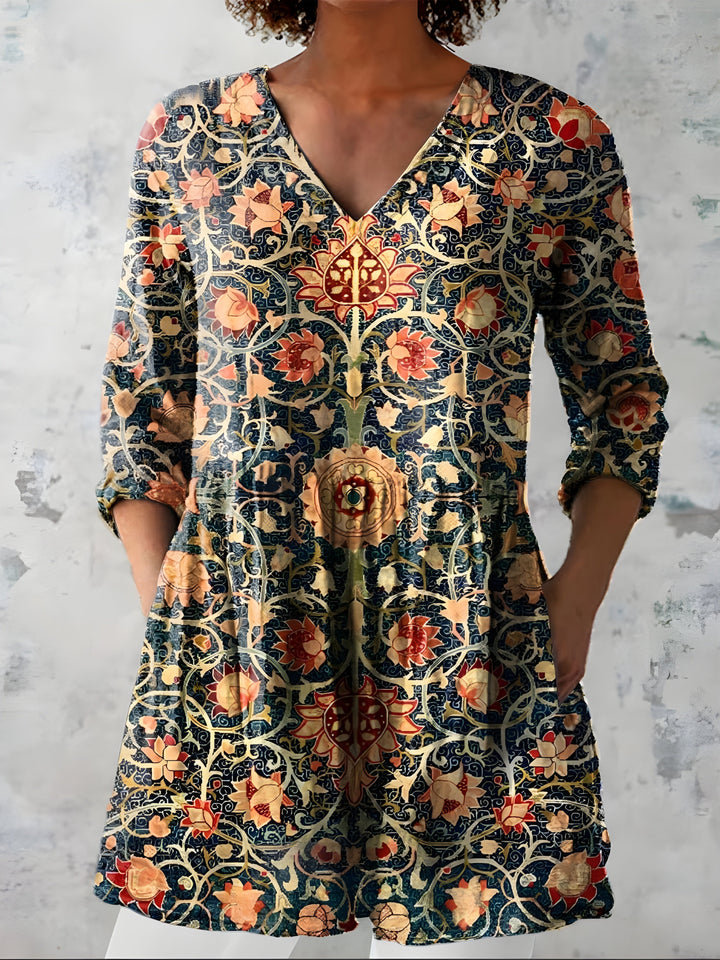 Lilian | Blouse Longue avec Col en V