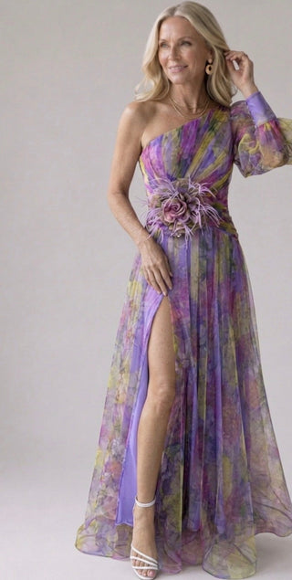 Elodie | Robe Florale à Une Épaule