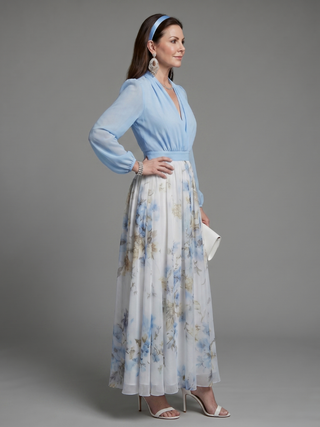 Coralie | Robe Maxi Fleurie à Col V