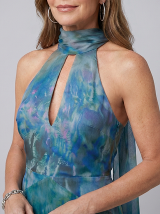 Evelyn | Robe Maxi Halter à Découpe