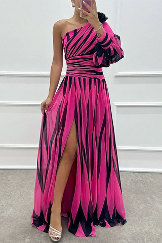 Amelie | Robe Maxi Fluide à Épaule Unique