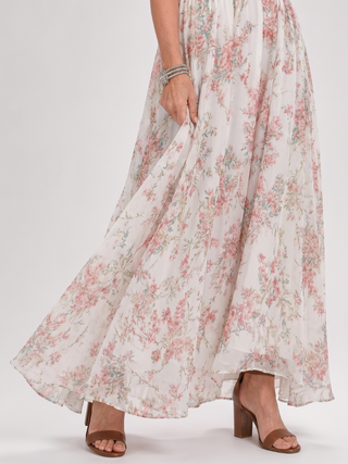 Robe mi-longue Guinevere™ à imprimé fleuri et jupe fluide