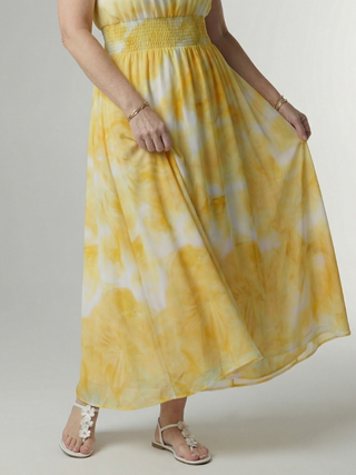 Faye | Robe Midi à Col Halter Froncée