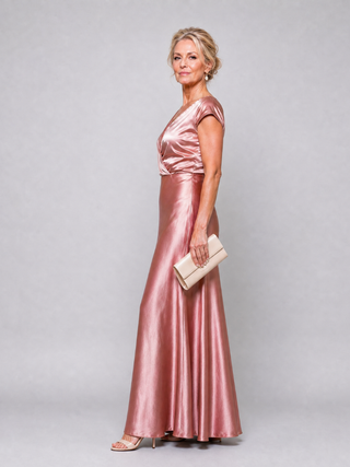 Samouse™ Robe longue à bustier croisé et manches courtes montées