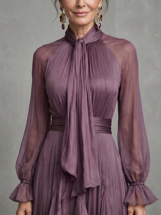 Gloria | Robe Maxi à Col Nœud