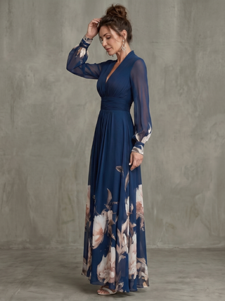 Delilah | Robe Maxi à Ourlet Fleuri Plissé