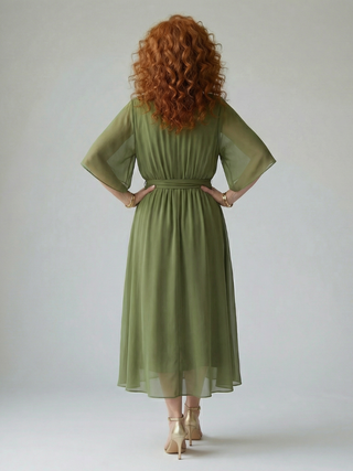 Mireille | Robe Midi Doucement Drapée