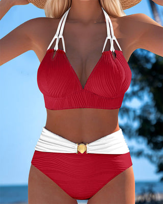 Lily™ | Maillot taille haute à doubles bretelles et couleur contrastante