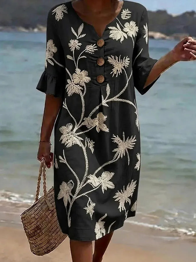 Robe décontractée pour femme avec imprimé floral