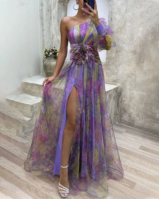 Elodie | Robe Florale à Une Épaule