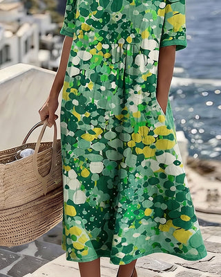 ELENA™ - ROBE MI-LONGUE D’ÉTÉ FLEURIE ÉLÉGANTE