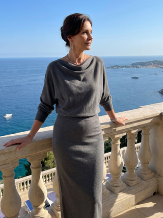 Bettany | Robe Midi à Col Drapé