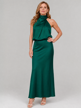 Nopal™ Robe mi-longue sans manches à encolure drapée