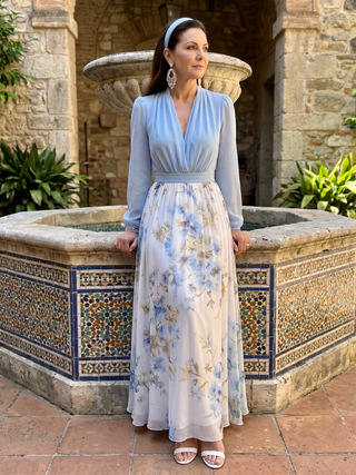 Coralie | Robe Maxi Fleurie à Col V