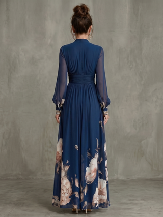 Delilah | Robe Maxi à Ourlet Fleuri Plissé