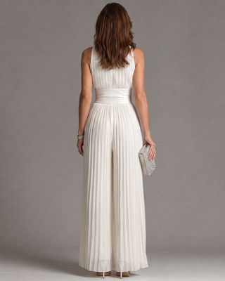 Zaria | Combinaison Large à Encolure Halter Plissée