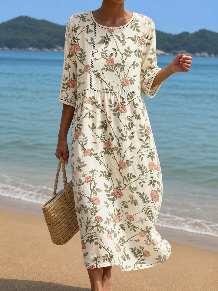 Robe décontractée pour femme avec motif floral