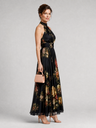 Sior™ Robe mi-longue fleurie à encolure licou