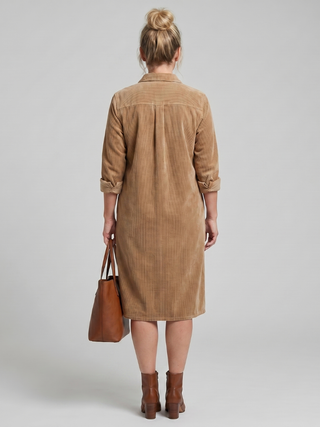 Darcy | Robe Midi à Poche Patch et Boutonnage Avant