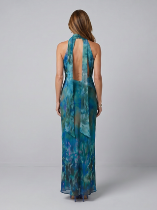 Evelyn | Robe Maxi Halter à Découpe