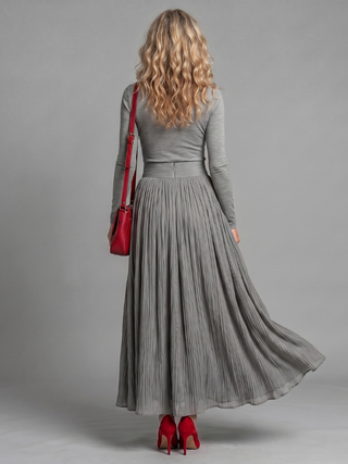 Diane | Robe Midi à Manches Longues et Col Roulé