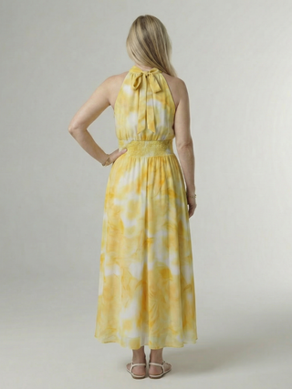 Robe mi-longue Sylin™ à col licou et fronces