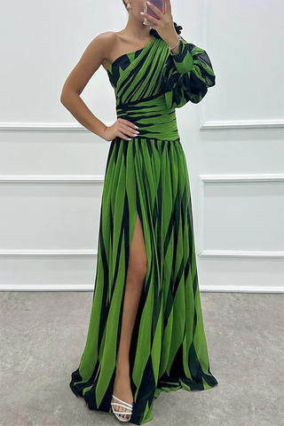 Amelie | Robe Maxi Fluide à Épaule Unique