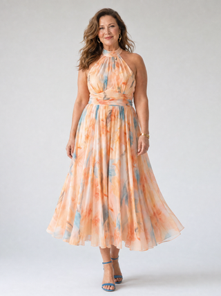 Elin™ robe mi-longue licou souple