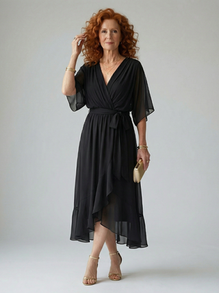 Mireille | Robe Midi Doucement Drapée