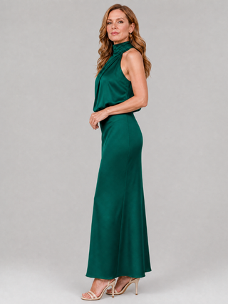 Nopal™ Robe mi-longue sans manches à encolure drapée