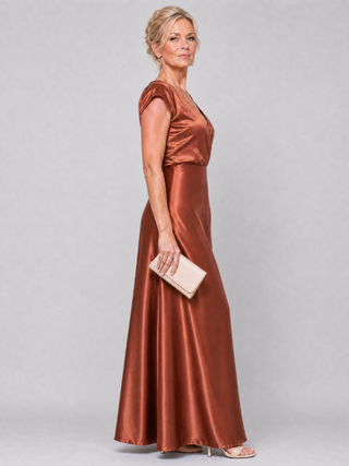 Samouse™ Robe longue à bustier croisé et manches courtes montées
