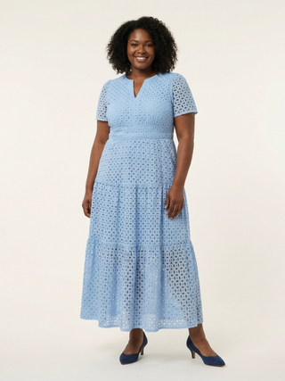 Brielle | Robe midi à manches courtes et décolleté en V