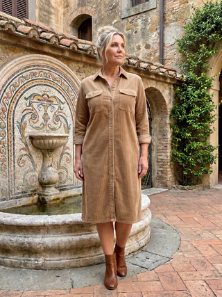 Darcy | Robe Midi à Poche Patch et Boutonnage Avant