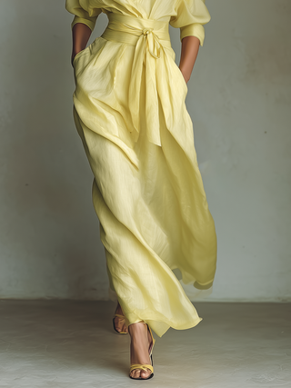 ANISHA™ - ROBE-CHEMISE LONGUE D'ÉTÉ EN LIN