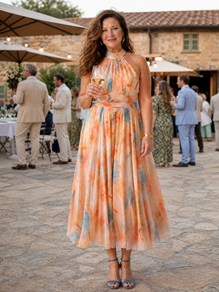 Elin™ robe mi-longue licou souple