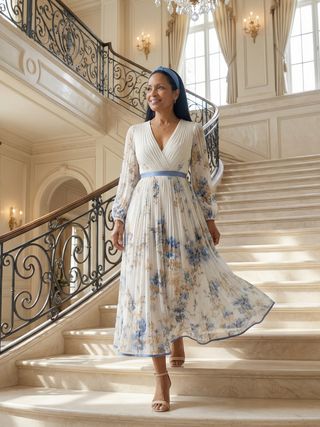 Rielle | Robe Midi Drapée Plissée