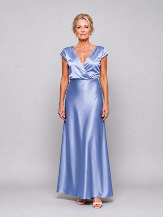 Samouse™ Robe longue à bustier croisé et manches courtes montées