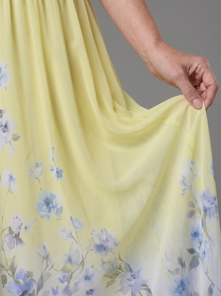 Danielle | Robe Midi Sans Manches à Ourlet Floral