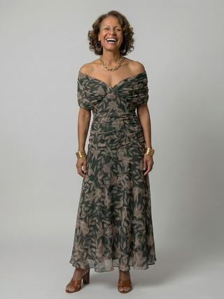 Calen | Robes Midi Fluides Off Shoulder