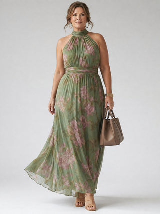 Mirelle™ Robe mi-longue licou froncée