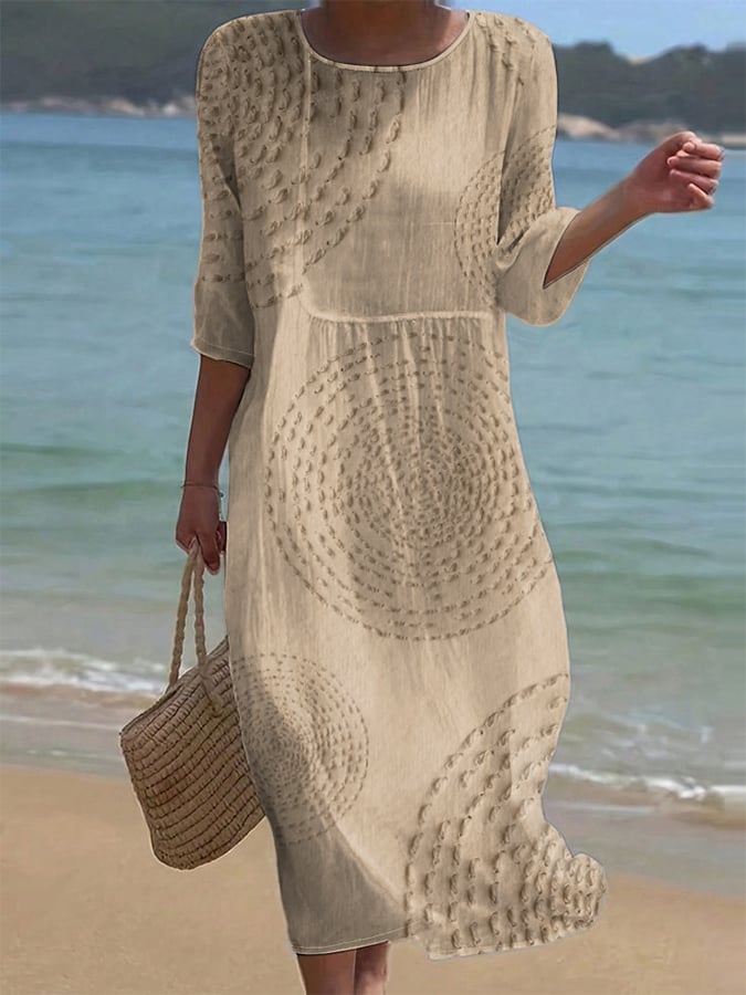 Robe décontractée brodée pour femme