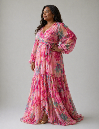 Elspeth | Robe portefeuille florale fluide
