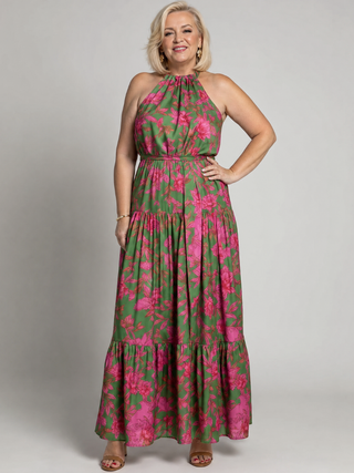 Rowen™ Robe mi-longue drapée à col dos-nu