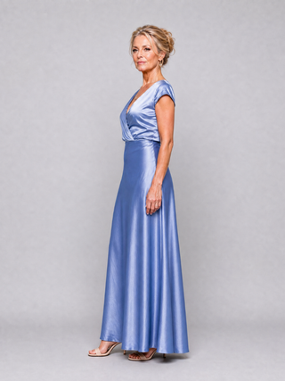 Samouse™ Robe longue à bustier croisé et manches courtes montées
