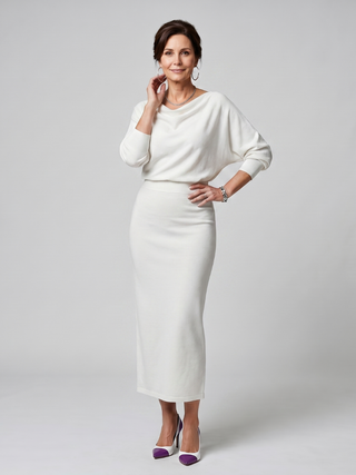 Bettany | Robe Midi à Col Drapé
