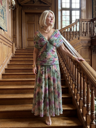 Calen | Robe Midi Décontractée à Épaules Dénudées