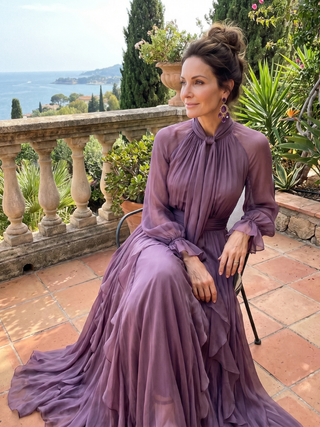 Gloria | Robe Maxi à Col Nœud