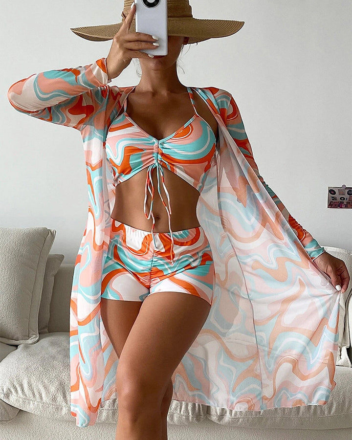 Gabriela™ | Ensemble bikini 3 pièces imprimé